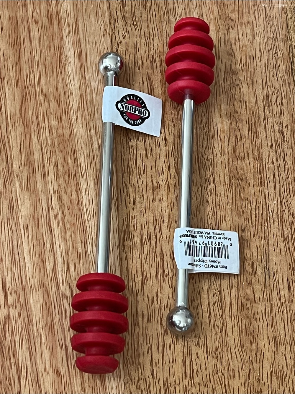 Honey dipper silicone red set of 2